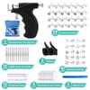 Zygc Professional Ear Piercing Kit with 17 Pairs of Silver CZ Stones Ear Studs Earrings with Multi-Purpose Black Ear Piercing Gun with 8 Cleaning Pads for Salon and Home Use view 3