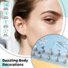 Zygc Professional Ear Piercing Kit with 17 Pairs of Silver CZ Stones Ear Studs Earrings with Multi-Purpose Black Ear Piercing Gun with 8 Cleaning Pads for Salon and Home Use view 4