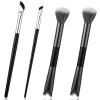 4 Pcs Nose Contour Brushes Set, Dual-Ended U-Shaped Fluffy Angled Nose Brush Set, 2-in-1 Makeup Brushes for Precise Sculpting, Defining, Highlighting, Blush, and Liquid Foundation Application view 1