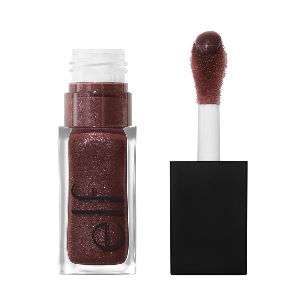 e.l.f. Glow Reviver Plumping Lip Oil, Tinted Lip Plumper For A High-Shine, Plump Finish, Infused With Jojoba Oil, Vegan & Cruelty-Free, Espresso Tonic