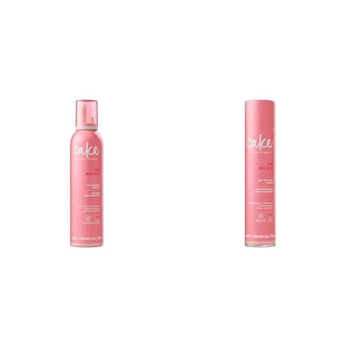 Cake Beauty The Big Wig Volumizing Bundle Dry Texture Spray (5.6 oz / 60 g) + Volumizing Mousse with Heat Protection (8.4 oz / 238 g) Adds Volume, Texture & Flexible Hold for All Hair Types
