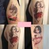 12pcs Geisha Japanese Style Colorful Arm Temporary Tattoo Sticker For Men And Women, Waterproof And Long-lasting Stickers, Fake Tattoos view 3