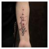 2pcs Plum Blossom Plant Chinese Ink Painting Style Temporary Tattoo For Men And Women, Waterproof And Long-lasting Stickers, Fake Tattoos view 1