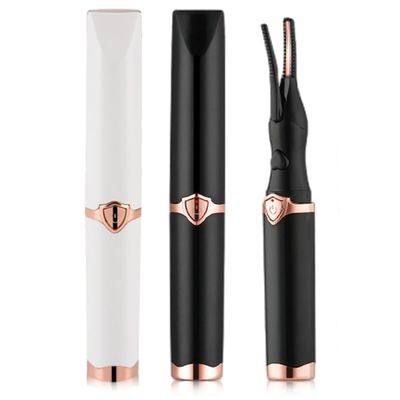 2025 Upgrade Electric Eyelash Curler,Mini Portable Makeup Eyelash Curling,Intelligent Power Off Electric Eyelash Curler Heated Quickly 24 Hs Lasting Natural Makeup for Woman (Black+White)