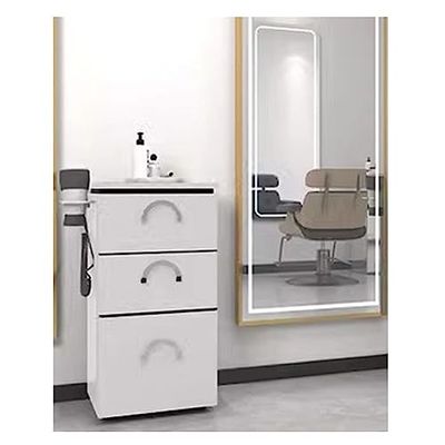 Beauty Salon Trolley with 3 Drawers Barber Station Storage Cabinet Mobile Hair Styling Cart Professional Beauty Salon Side Table for Organizing Tools