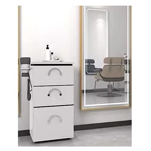 Beauty Salon Trolley with 3 Drawers Barber Station Storage Cabinet Mobile Hair Styling Cart Professional Beauty Salon Side Table for Organizing Tools