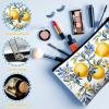 16 Pcs Lemon Cosmetic Bags Bulk for Women Lemon Canvas Makeup Bags Blue Tiles Zipper Pouches Italian Summer Fruit Travel Toiletry Bag Souvenir Gift for Bridesmaids Bachelorette Wedding Supplies view 3