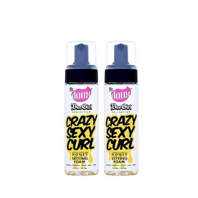 The D- CrazySexyCurl Honey Setting Foam, Mousse Hair Foam, With Natural Honey to Style, Condition, and Define, Suitable for All Hair Types - 7oz, 2 Pack