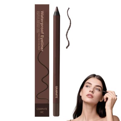 24 Hr Waterproof Eyeliner Duo Sharpenable Eye Pencil, 2025 New Eyeliner Pencil Waterproof, Long Lasting Eye Liner for Daily Makeup, No Smudging, Fading, Smooth And Easy To Color (Graphite)