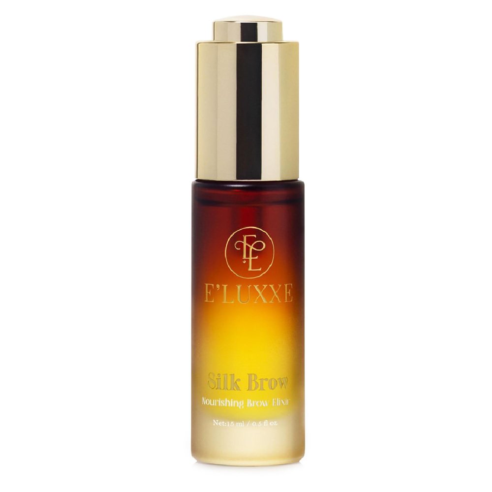 SilkBrow by ELuxxe Luxury Eyebrow Growth & Conditioning Oil with Castor & Apricot Oils, Biotin & Silk Proteins Nourishing Elixir for Softer, Healthier Brows & Post-Lamination Care (15ml)