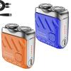Mini Shaver, Small Steel Cannon Suspended Magnetic Blade Shaver, R-12 Portable Luggage Electric Shaver, USB Rechargeable One-Button Long Lasting for Home Travel (2Pcs F) view 1