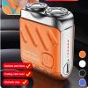 Mini Shaver, Small Steel Cannon Suspended Magnetic Blade Shaver, R-12 Portable Luggage Electric Shaver, USB Rechargeable One-Button Long Lasting for Home Travel (2Pcs C) view 2