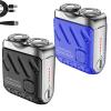 Mini Shaver, Small Steel Cannon Suspended Magnetic Blade Shaver, R-12 Portable Luggage Electric Shaver, USB Rechargeable One-Button Long Lasting for Home Travel (2Pcs A) view 1