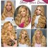 Color 27 Bundles Human Hair Honey Blonde Body Wave Bundles 8A Grade Brazilian Virgin Blonde Human Hair Extensions (28 28 28 inch) view 2