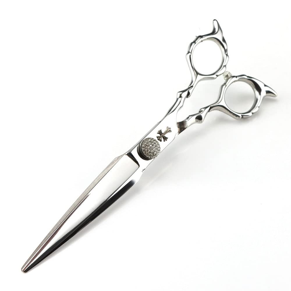 Professional Hair Cutting Shears, 6.8inch 440c Steel Silver Scissor Cross Hair Scissors Haircut Barber Hair Cutting Shears Hairdressing Scissors