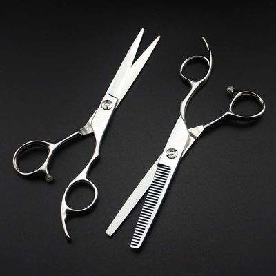 522, Repeated Words: Hair Cutting, Shears, Scissors (6 Inch Professional Silver Upscale Scissor Cut Hair Cutting Scissors Thinning Barber Haircut Shears Hairdressing Scissors Set )