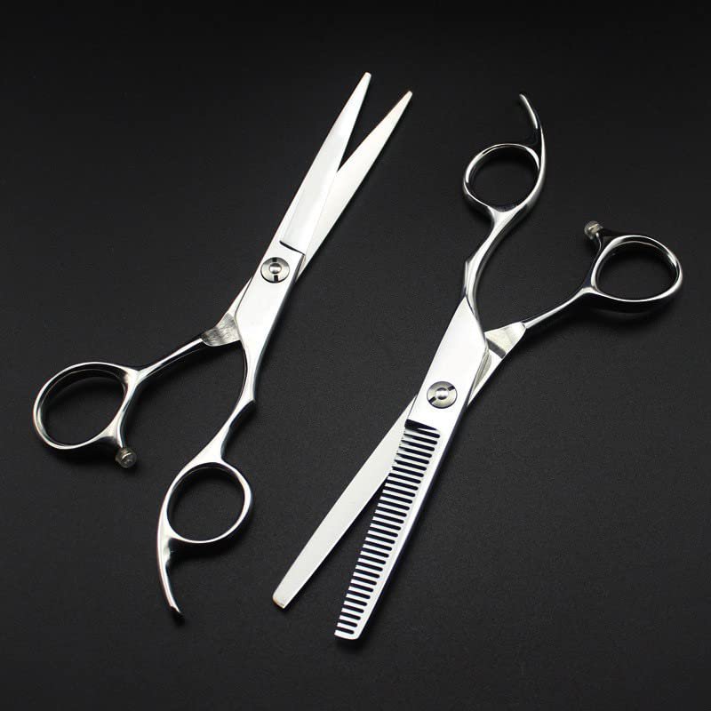 522, Repeated Words: Hair Cutting, Shears, Scissors (6 Inch Professional Silver Upscale Scissor Cut Hair Cutting Scissors Thinning Barber Haircut Shears Hairdressing Scissors Set )