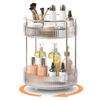 360 Rotating Makeup Organizer for Vanity, Skincare Perfume Organizers and Storage for Bathroom Countertop, Clear Makeup Brush Holder Lazy Susan for Counter (Transparent, 2 Tier) view 1