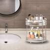 360 Rotating Makeup Organizer for Vanity, Skincare Perfume Organizers and Storage for Bathroom Countertop, Clear Makeup Brush Holder Lazy Susan for Counter (Transparent, 2 Tier) view 4