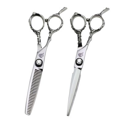 6 Inch Left Hand Scissors Slide and Dry Shears Lefty Barber Accessories for Left Handed Hairdresser Professional Lefty Hairdressing Cutting Scissors Straight Clippers(Kit)