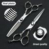 6 Inch Left Hand Scissors Slide and Dry Shears Lefty Barber Accessories for Left Handed Hairdresser Professional Lefty Hairdressing Cutting Scissors Straight Clippers(Kit) view 4