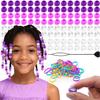 120Pcs 14mm Large Silicone Beads for Hair Braids, Soft Jellyish Hair Beads with 7mm Hole + 50 Rubber Bands and 1 Beader for Braiding, DIY Bracelets Necklaces Crafts (Purple) view 1