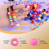 120Pcs 14mm Large Silicone Beads for Hair Braids, Soft Jellyish Hair Beads with 7mm Hole + 50 Rubber Bands and 1 Beader for Braiding, DIY Bracelets Necklaces Crafts (Purple) view 2
