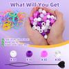 120Pcs 14mm Large Silicone Beads for Hair Braids, Soft Jellyish Hair Beads with 7mm Hole + 50 Rubber Bands and 1 Beader for Braiding, DIY Bracelets Necklaces Crafts (Purple) view 3