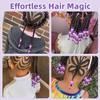 120Pcs 14mm Large Silicone Beads for Hair Braids, Soft Jellyish Hair Beads with 7mm Hole + 50 Rubber Bands and 1 Beader for Braiding, DIY Bracelets Necklaces Crafts (Purple) view 4