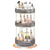 360 Rotating Makeup Organizer for Vanity, Skincare Perfume Organizers and Storage for Bathroom Countertop, Makeup Brush Holder Lazy Susan for Counter (Grey, 3 Tier) view 1