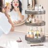 360 Rotating Makeup Organizer for Vanity, Skincare Perfume Organizers and Storage for Bathroom Countertop, Makeup Brush Holder Lazy Susan for Counter (Grey, 3 Tier) view 2