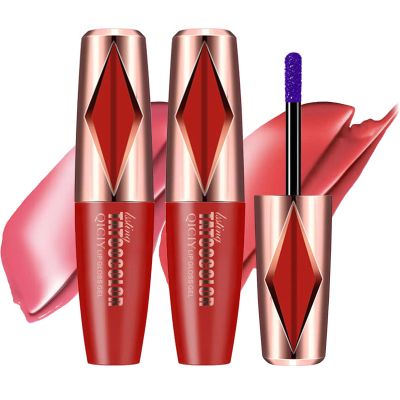 2025 New 2 Colors Peel Off Lip Stain Tints, Matte Liquid Lipstick Lip Stain Long Lasting Waterproof for Women, Non-stick Cup Lipstick Peel Off Highly Pigmented Not Faded Smudge-proof Liptint