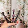 2 Pcs Sparkling Crystal Stone Braided Hair Clips, 2025 New Satin Fabric Hair Bands Rhinestone Four-Leaf Clover Hair Clip,Duck Bill Clips for Women Girls (4Pcs) view 1