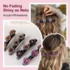 2 Pcs Sparkling Crystal Stone Braided Hair Clips, 2025 New Satin Fabric Hair Bands Rhinestone Four-Leaf Clover Hair Clip,Duck Bill Clips for Women Girls (4Pcs) view 2