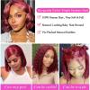 10 Inch Burgundy Bob Wig Human Hair 13X4 Lace Front Wigs Human Hair Pre Plucked 99j Burgundy Wig HD Transparent Lace Frontal 200% Dedsity Short Body Wave bob Wine Red Wigs for Women view 3