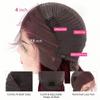 10 Inch Burgundy Bob Wig Human Hair 13X4 Lace Front Wigs Human Hair Pre Plucked 99j Burgundy Wig HD Transparent Lace Frontal 200% Dedsity Short Body Wave bob Wine Red Wigs for Women view 4