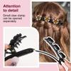 2 Pcs Sparkling Crystal Stone Braided Hair Clips, 2025 New Satin Fabric Hair Bands Rhinestone Four-Leaf Clover Hair Clip,Duck Bill Clips for Women Girls (B) view 4