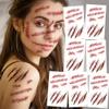 20 Sheets Halloween 3D Fake Scar Temporary Tattoos For Adults, Horror Fake Tattoos For Body Face view 3