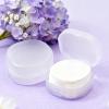2 Pcs Portable Cotton Round Holder, Plastic Lightweight Cotton Round Dispenser, Small White Transparent Cottons Pads Holder for Makeup Remover Cottons Balls Powder Puff Floss Balls Beads Small Items view 3