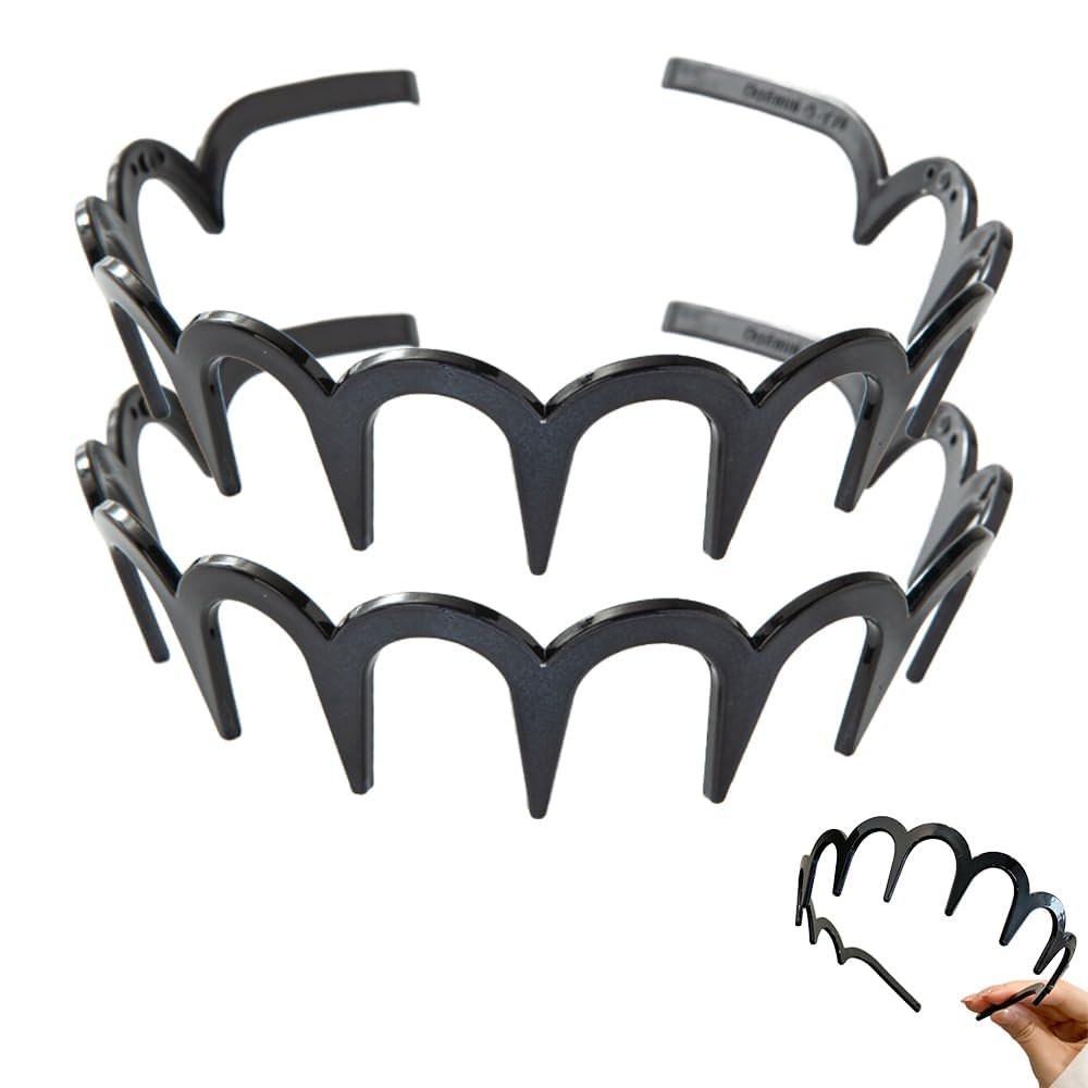 2025 New U Shape Fashion Tooth Hair Comb Headband, High Cranium Head Bands for Women's Hair, Reversible Korean Headbands with Teeth for Women Gifts for Teen Girls (1, M)