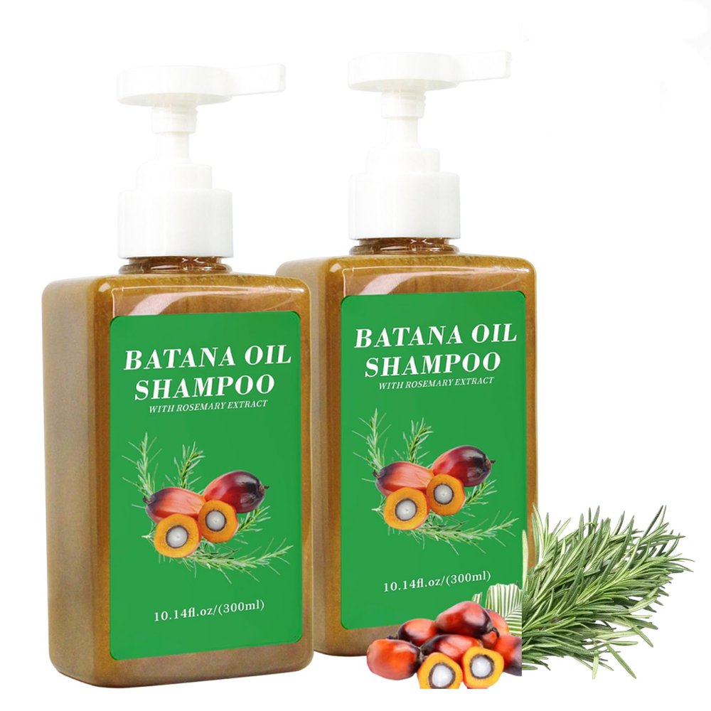 Batama Oil Shampoo,300ml Batana Oil Shampoo with Rosemary Extract for Hair Growth,Shampoos De Batana Para La Caida Del Cabello,Moisturizes and Strengthen Scalp,Reduces Hair Loss (2pcs)