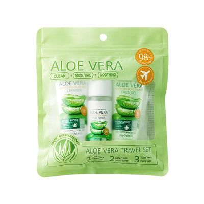 Aloe Vera Soothing Travel Set, 3-Step Portable Kit with Cleanser, Toner & Gel, 98% Aloe for Hydrating, Soothing & Repairing, Ideal for Travel/Daily, All Skin Types