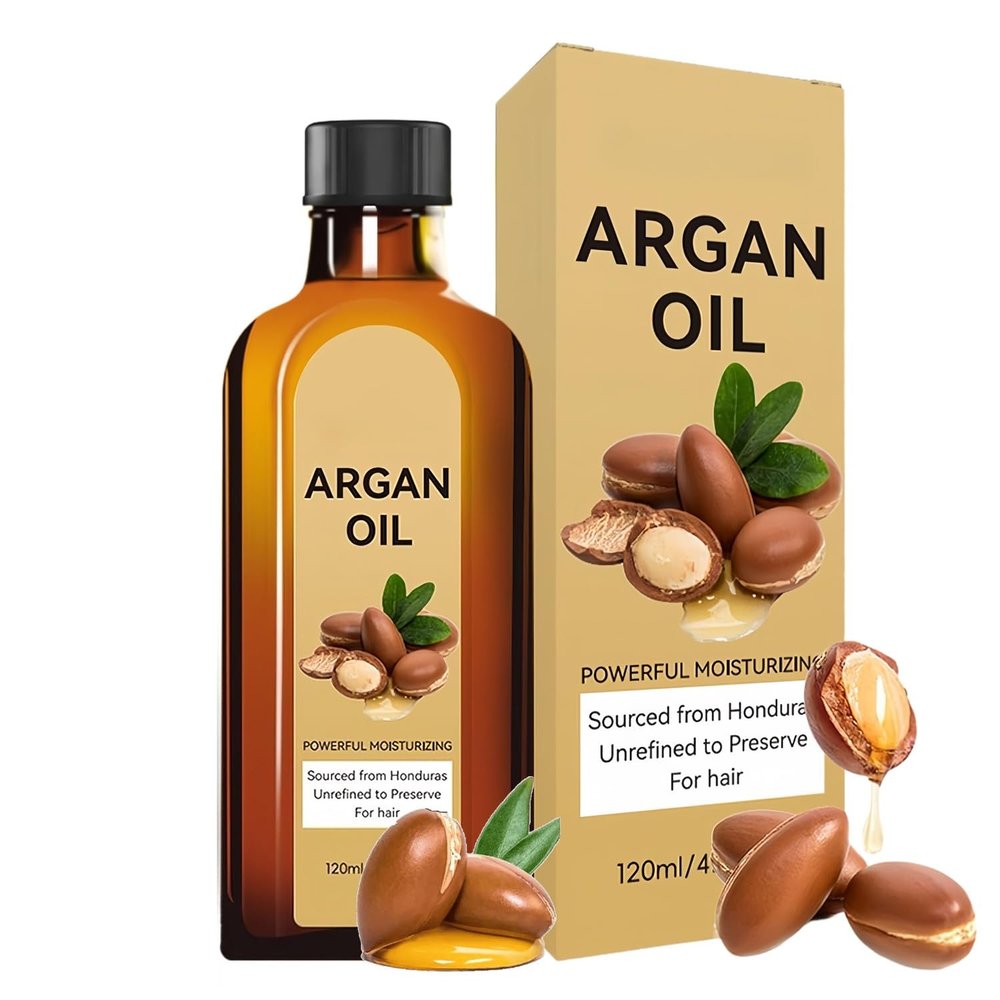 Satinox Moroccan Argan Oil Hair Treatment Serum - Lightweight Leave-In Conditioner for Dry Damaged Hair, Smooths Frizz & Strengthens with Shine, Non-Greasy Heat Protection, 120ML (Moroccan Argan Oil)