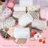 12 Pcs Cotton Quilted Makeup Bag for Women Girls Small Quilted Makeup Bag for Women Coquette Aesthetic Makeup Pouch Floral Cotton Cosmetic Bag Travel Toiletry Bag Organizer for Her Mom Friend Sister view 3