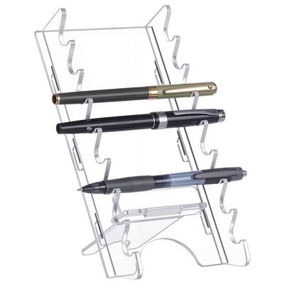 UNICRAFTALE 8-Slots Acrylic Pen Holder Clear Pen Display Stand Holder Makeup Brush Holder Makeup Brush Drying Rack Pencil Show Tool Rack for Office Home