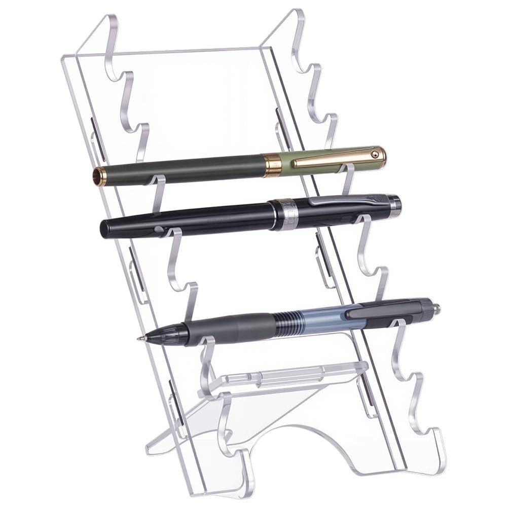 UNICRAFTALE 8-Slots Acrylic Pen Holder Clear Pen Display Stand Holder Makeup Brush Holder Makeup Brush Drying Rack Pencil Show Tool Rack for Office Home