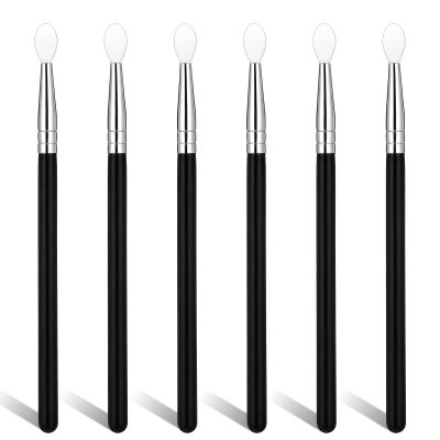 6Pcs Silicone Makeup Applicator Shadow Brush Silicone Eyeshadow Lip Mask Makeup Brushes Eyeshadow Applicators Lip Mask Brushes for Gloss Cream Reusable Professional Tools for Applying Eye Shadows