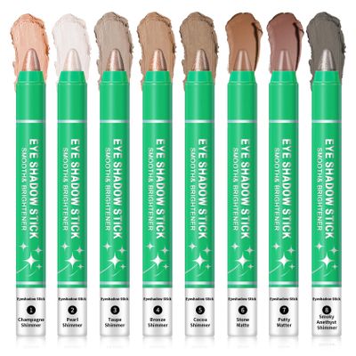 AWCCXMYM 8PCS Eye Shadow Sticks Smooth Matte Cream Eyeshadow Stick Set Long-Lasting & Waterproof Shimmer Eyeshadow Pencil for Daily & Party Christmas Eye Makeup