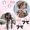 12PCS Hair Ties with Bows, Silky Satin Ribbon Bow Hair Tie with Tail, Cute Black & White Bowknot Ribbon Ponytail Holders Elastics No Damage Hairs Bands Hairs Barrettes for Women Girls Accessories view 3