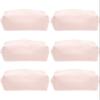 6PCS Cozy Makeup Bag Travel Cosmetic Bag for Women Soft Toiletry Bag Aesthetic Makeup Organizer Portable Large Zipper Pouch for Skincare Beauty Accessories Brushes Waffle Check Light Pink view 1